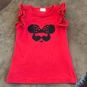 Wennikids Mouse with Hearts Ruffled Sleeveless Shirt **LIKE NEW**